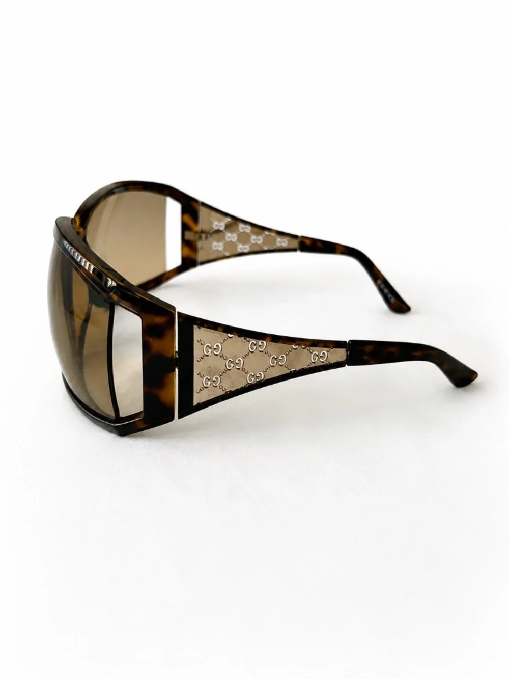 GUCCI Vintage Y2K Tortoise Monogram GG Logo Sunglasses Rare